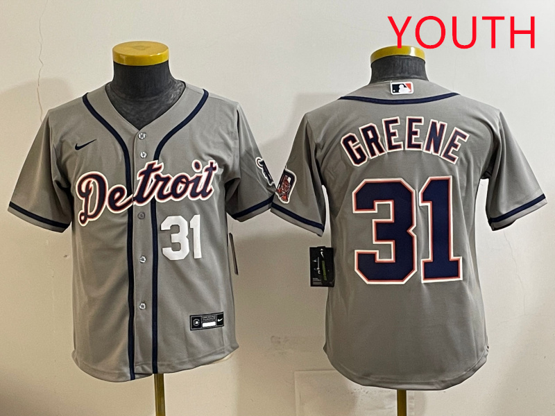 Youth 2025 Detroit Tigers #31 Greene grey Nike MLB jersey